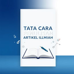 A professional book cover design featuring the title "TATA CARA PENULISAN ARTIKEL ILMIAH" prominently displayed in bold, modern typography at the center