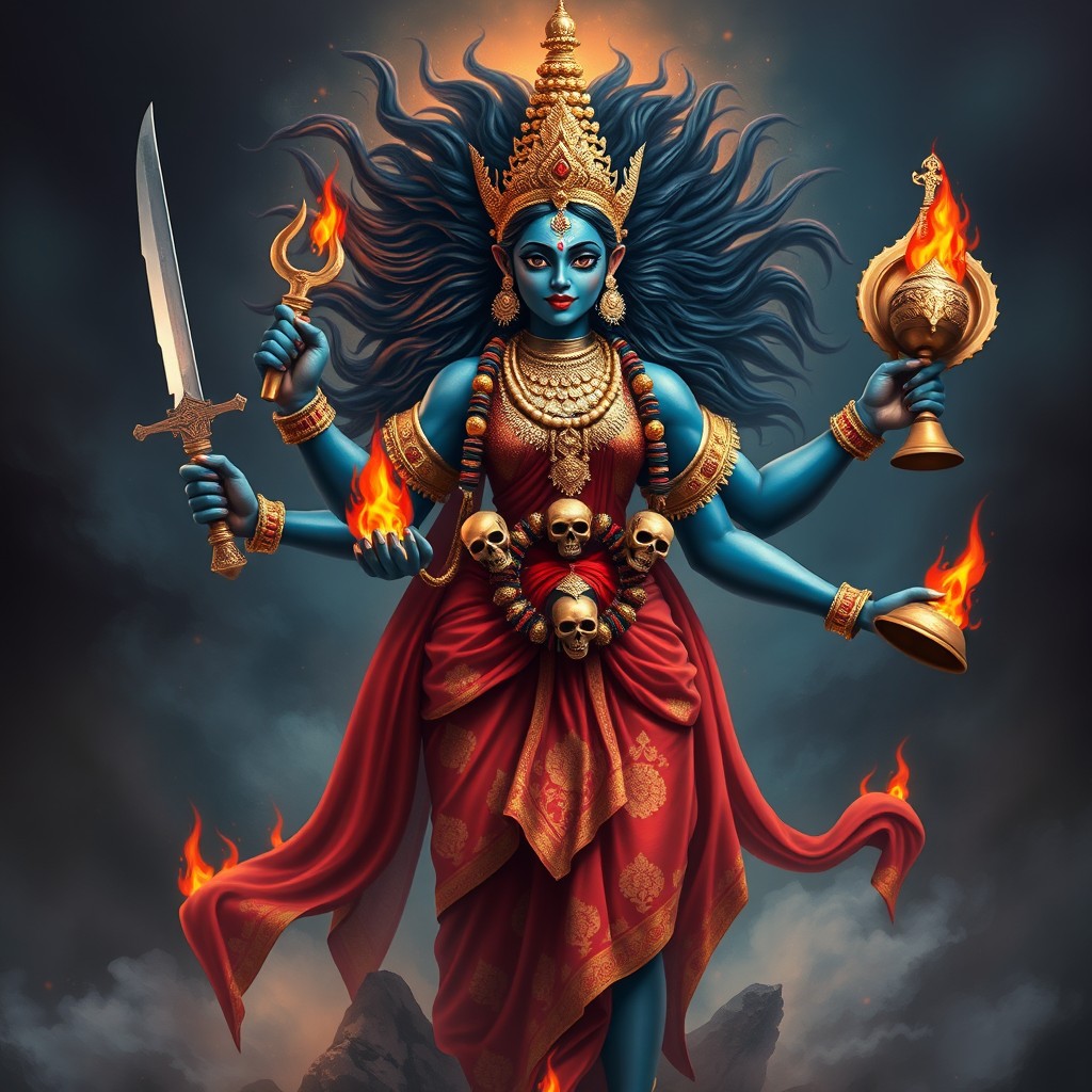 An authentic representation of the goddess Mahakali, showcasing her traditional appearance