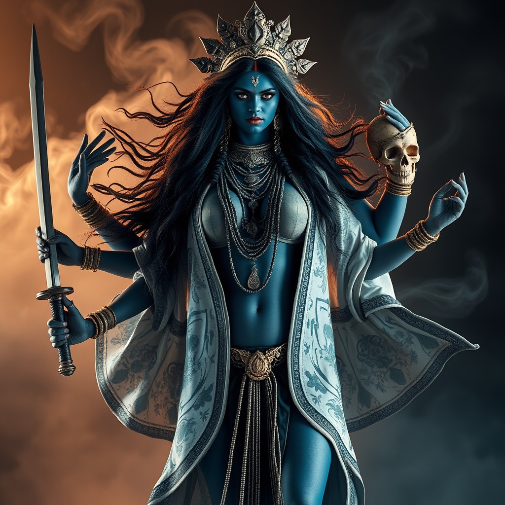 A modern interpretation of the goddess Mahakali, inspired by cinematic portrayals