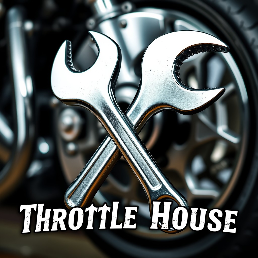 A close-up of two shiny wrenches intertwined in the shape of a heart, with intricate details highlighting their metallic texture and shine