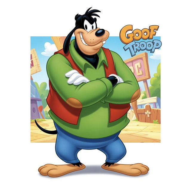 A character design featuring Goof Troop's Pete in a humorous, exaggerated style