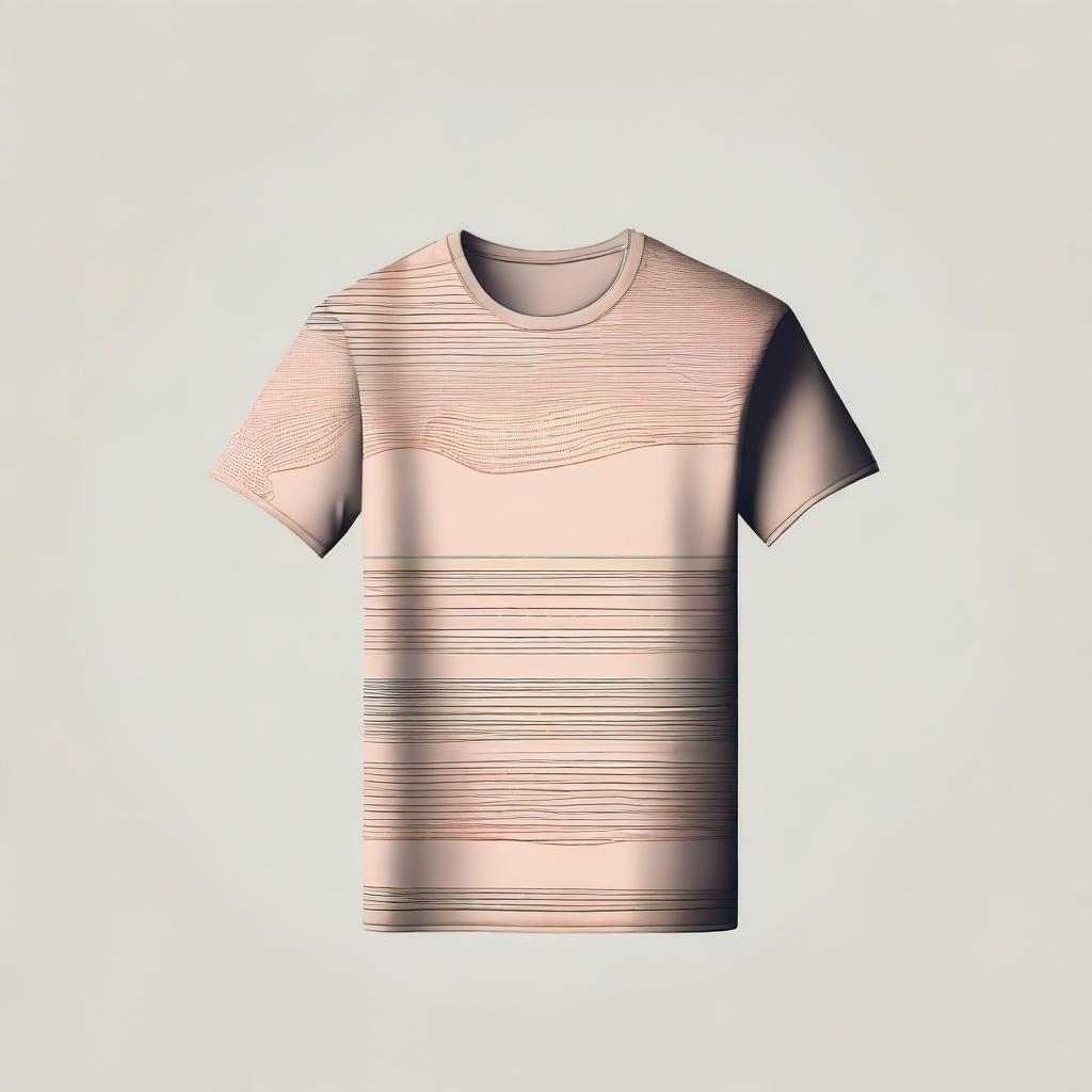 Create a new and simple t-shirt design featuring minimalistic patterns, subtle colors, and a sleek design