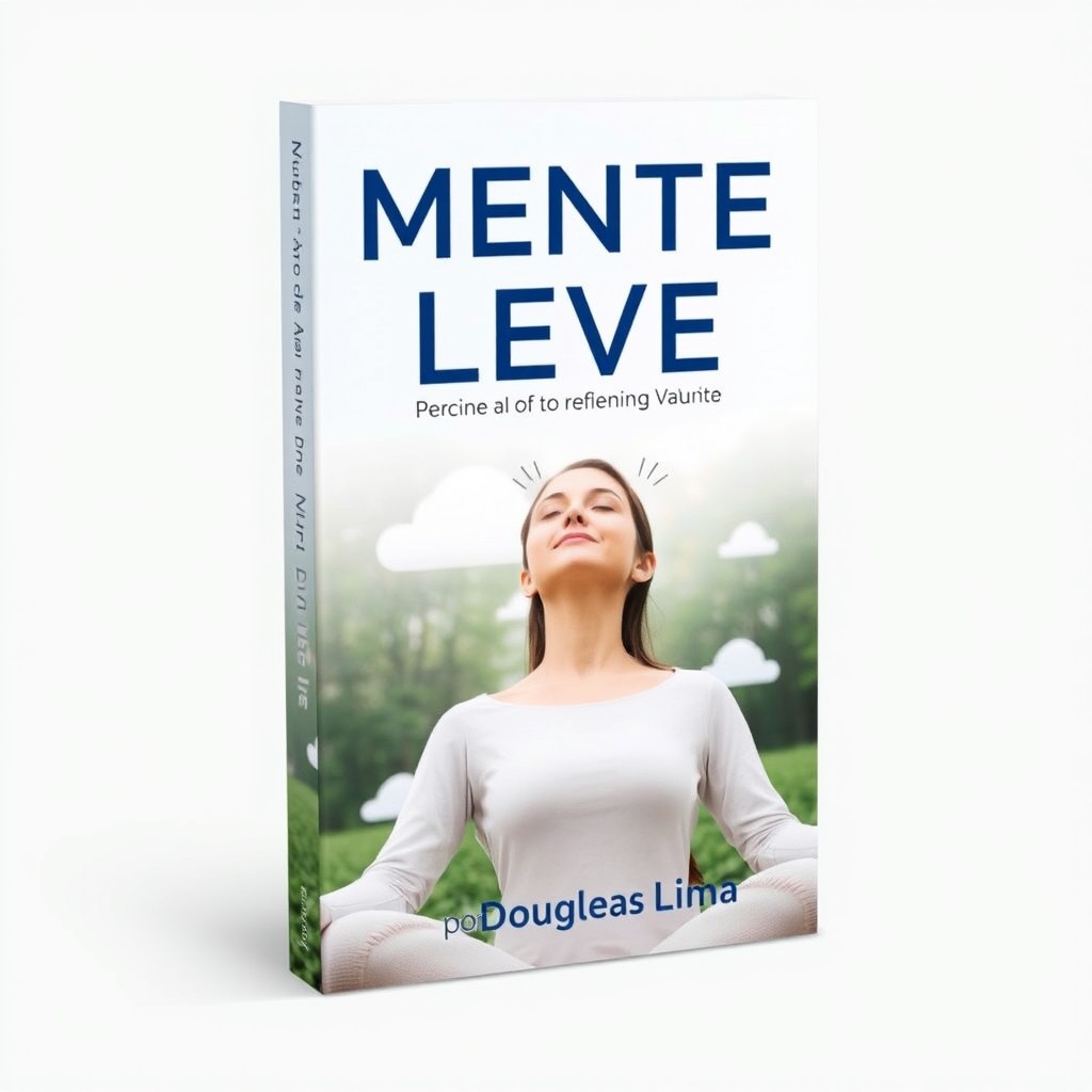 An e-book cover titled 'Mente Leve' with the subtitle 'Reduza a Ansiedade e o Estresse em Apenas 15 Minutos por Dia com Técnicas Naturais'