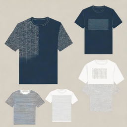 Create a new and simple t-shirt design featuring minimalistic patterns, subtle colors, and a sleek design