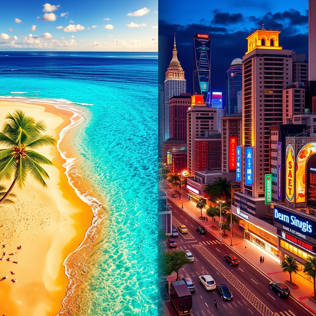 A vibrant and colorful collage showcasing elements from two different images seamlessly blended together