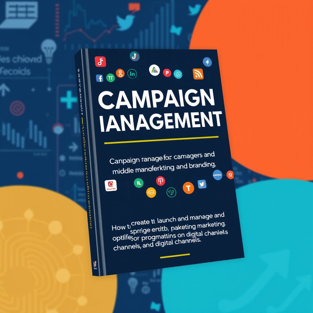 An engaging book cover for the title "Campaign Management for Campaign Managers and Middle Management in Digital Marketing, Advertising and Branding"