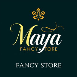 A dynamic and eye-catching logo for 'Maya Fancy Store', featuring elegant and modern typography