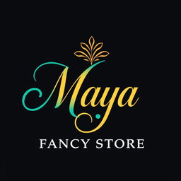 A dynamic and eye-catching logo for 'Maya Fancy Store', featuring elegant and modern typography