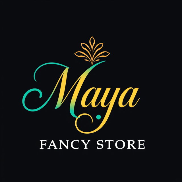 A dynamic and eye-catching logo for 'Maya Fancy Store', featuring elegant and modern typography