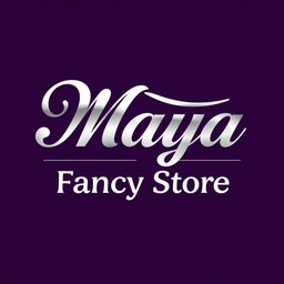 An alternative logo design for 'Maya Fancy Store', featuring a bold and artistic style