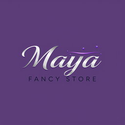 An alternative logo design for 'Maya Fancy Store', featuring a bold and artistic style