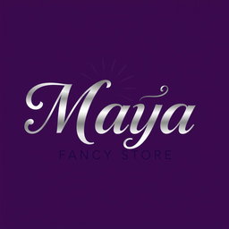 An alternative logo design for 'Maya Fancy Store', featuring a bold and artistic style
