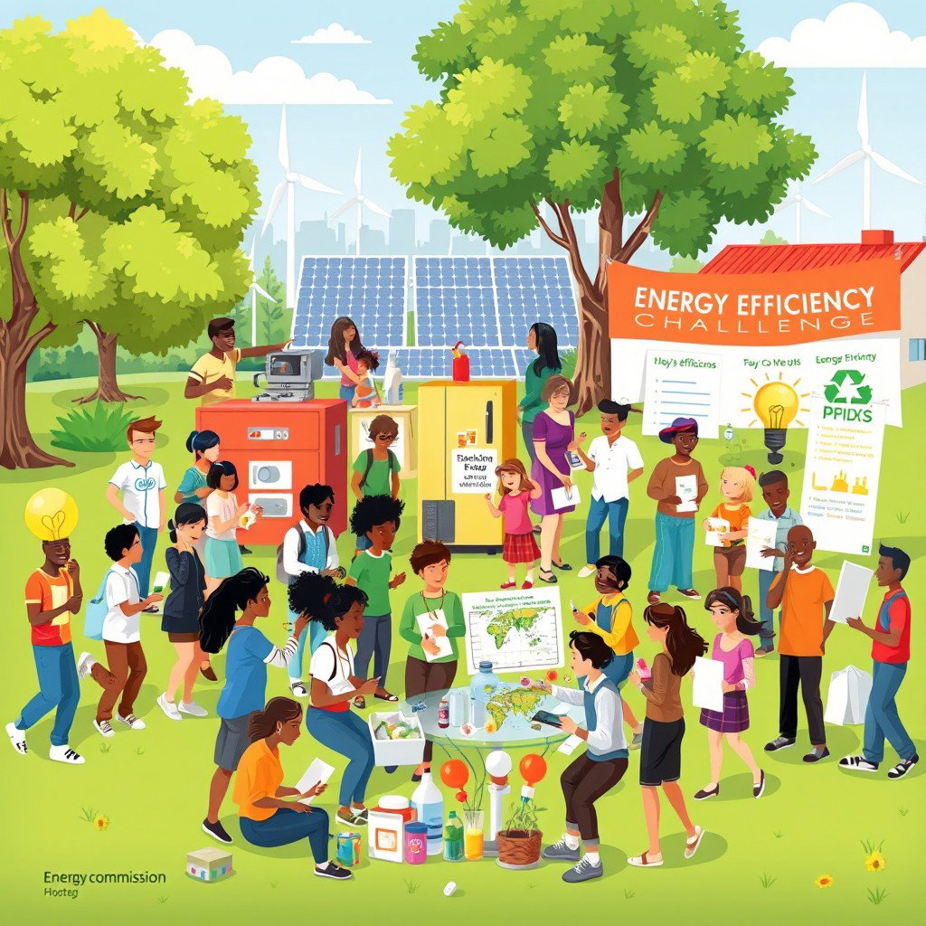 An engaging illustration for an energy efficiency challenge hosted by an energy commission