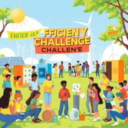 An engaging illustration for an energy efficiency challenge hosted by an energy commission