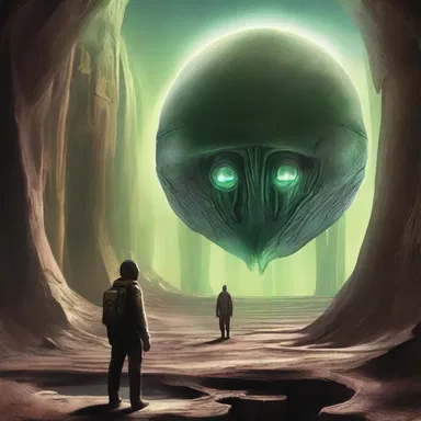 In the science fiction novel, humans discover a subterraneous alien civilization.