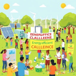 An engaging illustration for an energy efficiency challenge hosted by an energy commission