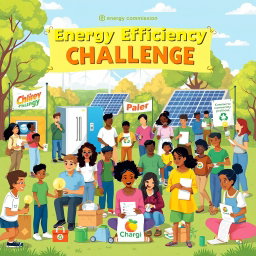An engaging illustration for an energy efficiency challenge hosted by an energy commission