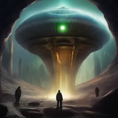 In the science fiction novel, humans discover a subterraneous alien civilization.