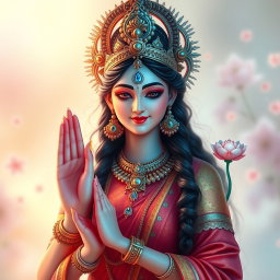A stunning representation of a beautiful Devi figure, embodying grace and divinity