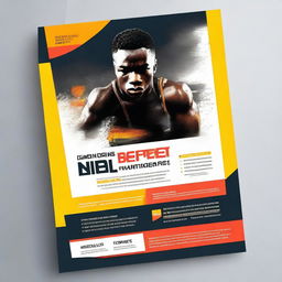 Design a visually impactful flyer with the theme of determination and discipline. Integrate a concept illustrating whether it's visible in the face. Utilize bold colors and inspiring imagery.