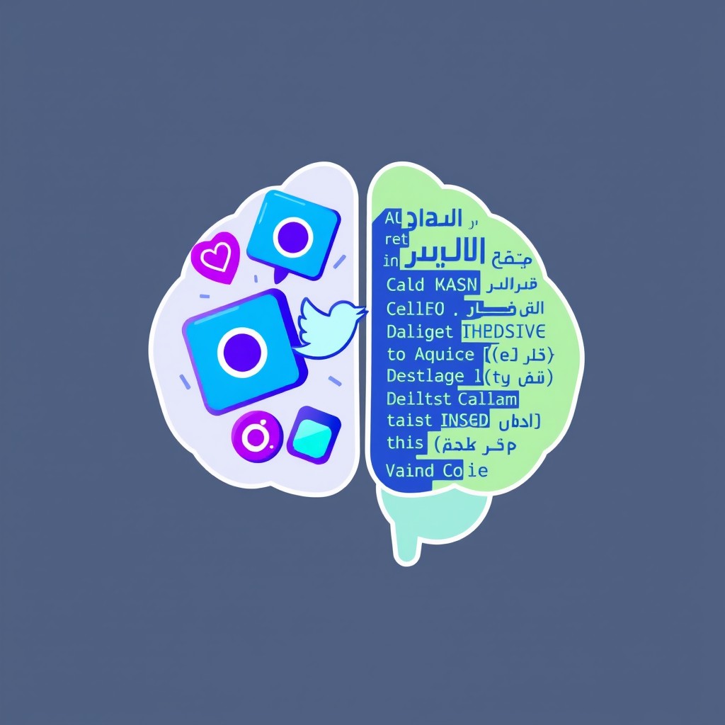 A modern, flat design logo featuring a hollow brain split vertically into two halves