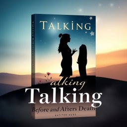 A conceptual book cover design for a book titled 'Talking Before and After Death'