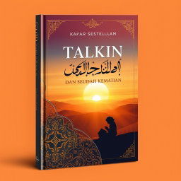 A book cover design for an Islamic-themed book titled 'TALKIN SEBELUM DAN SESUDAH KEMATIAN'