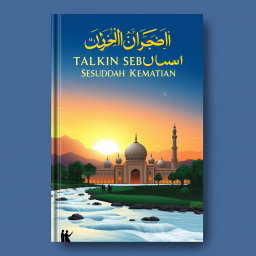 An Islamic book cover design for 'TALKIN SEBELUM DAN SESUDAH KEMATIAN'