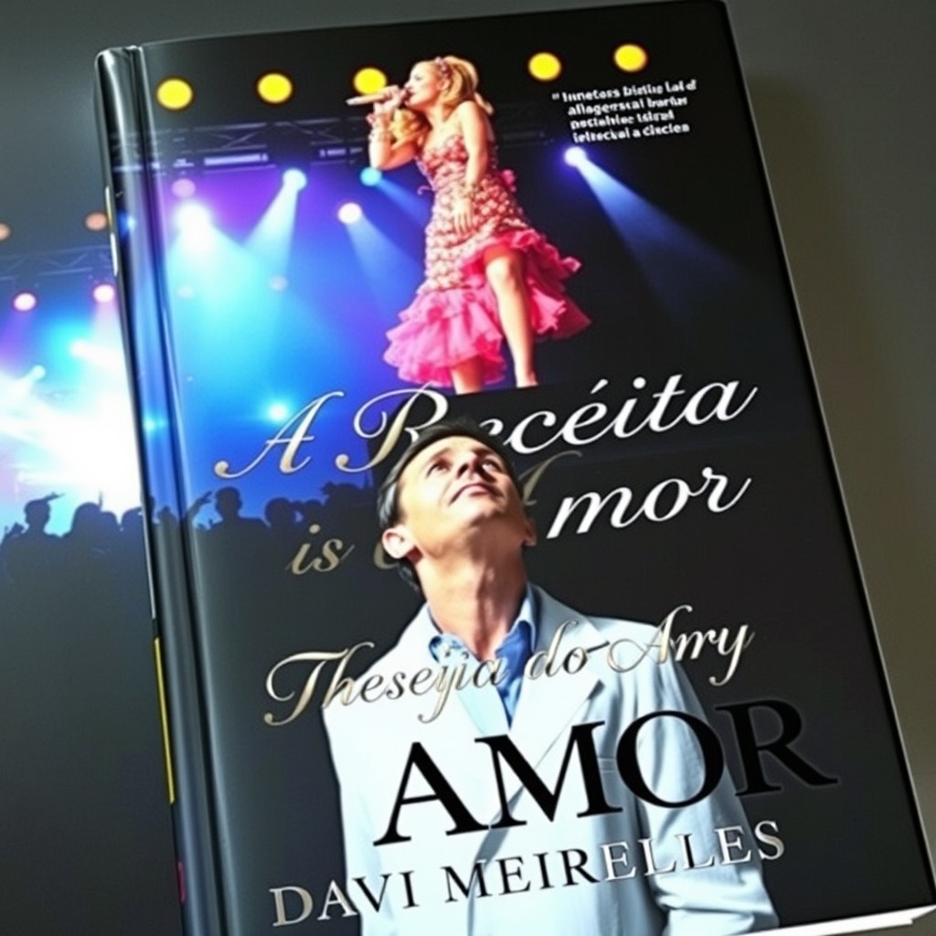A dramatic book cover featuring a glamorous pop star performing at the top of a stage with vibrant lights and an audience in silhouette
