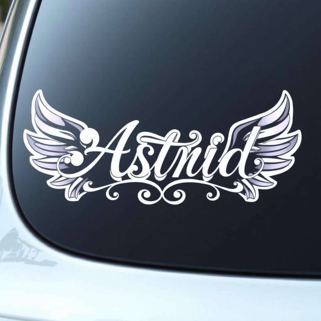 The name 'Astrid' elegantly designed in a beautiful cursive font, with swirling lines and delicate flourishes