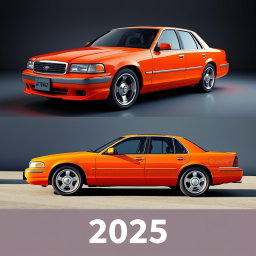 A modern car designed by AvtoVAZ (Lada) in 2025, inspired by the classic 1991 Chevrolet Caprice or the 2000 Ford Crown Victoria