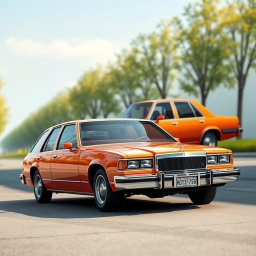 A modern car designed by AvtoVAZ (Lada) in 2025, inspired by the classic 1991 Chevrolet Caprice or the 2000 Ford Crown Victoria
