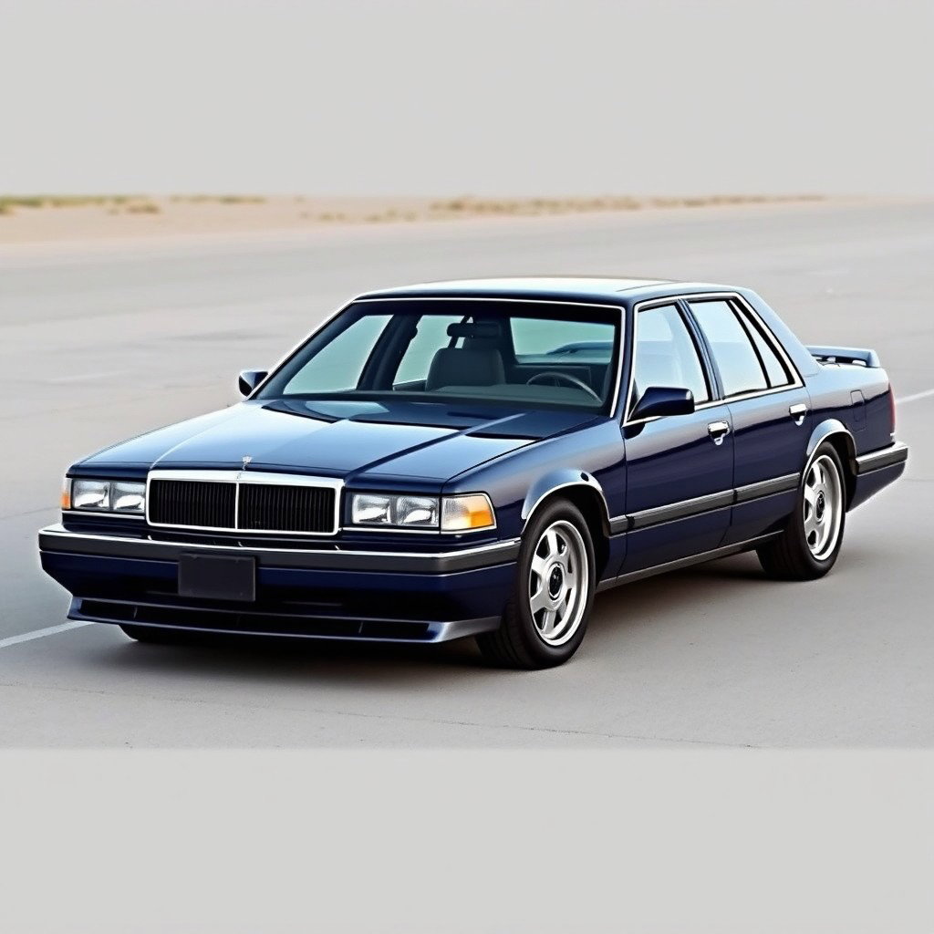 A modern interpretation of a full-size sedan that embodies the essence of the 1994 American cars such as the Caprice, Crown Victoria, and Town Car, created by the Russian company Lada