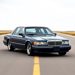 A modern interpretation of a full-size sedan that embodies the essence of the 1994 American cars such as the Caprice, Crown Victoria, and Town Car, created by the Russian company Lada