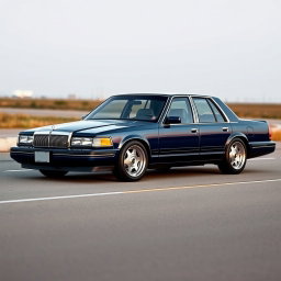 A modern interpretation of a full-size sedan that embodies the essence of the 1994 American cars such as the Caprice, Crown Victoria, and Town Car, created by the Russian company Lada