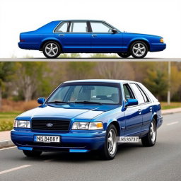A new car created by the Russian company Lada, designed to resemble an American full-size sedan from 1997, specifically the 4th generation Caprice Crown Victoria