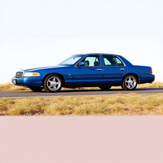A new car created by the Russian company Lada, designed to resemble an American full-size sedan from 1997, specifically the 4th generation Caprice Crown Victoria