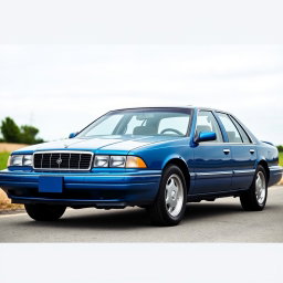 A car created by the Russian company Lada, designed to resemble an American full-size sedan from 1997, specifically the 4th generation Caprice