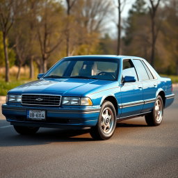 A car created by the Russian company Lada, designed to resemble an American full-size sedan from 1997, specifically the 4th generation Caprice