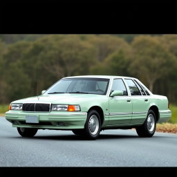 A new car created by Lada, reminiscent of the powerful, frame-based 1997 American full-size sedan like the Caprice and Crown Victoria s140