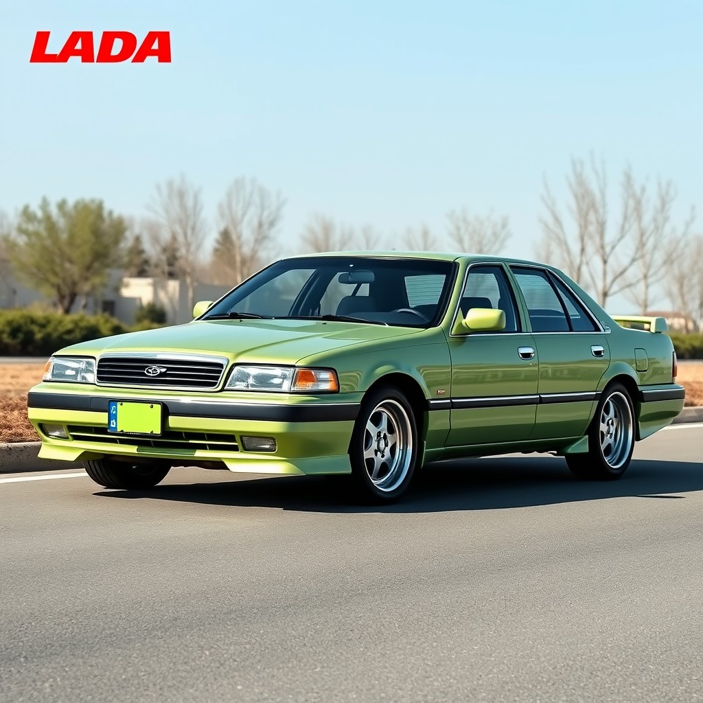 A new car created by Lada, resembling a powerful American full-size sedan like the 1997 Caprice and the 1996 Crown S140, while simultaneously embodying modern trends and a reinterpretation of classic models