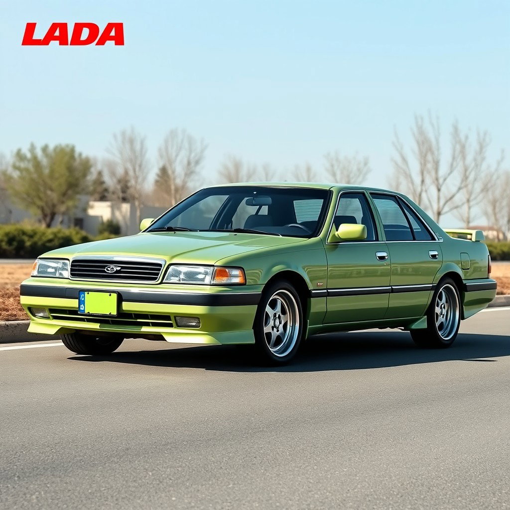 A new car created by Lada, resembling a powerful American full-size sedan like the 1997 Caprice and the 1996 Crown S140, while simultaneously embodying modern trends and a reinterpretation of classic models