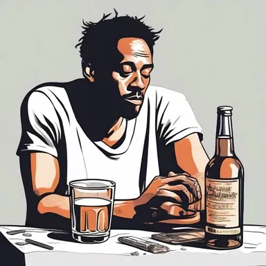 In the novel, the protagonist goes on a self-destructive jag of alcohol and drugs, spiraling into a haze of despair and desperation.