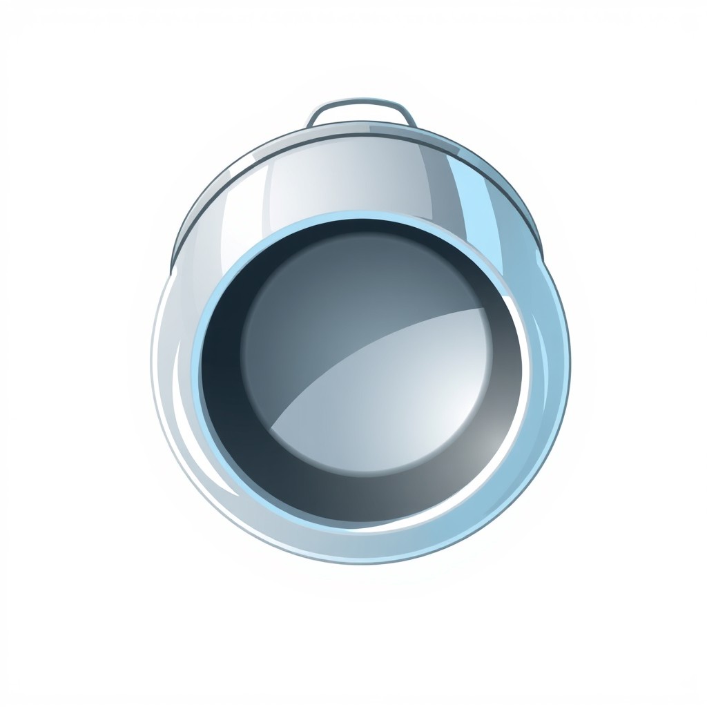 A cartoon-style illustration of a silver pot turned upside down, set against a bright white background