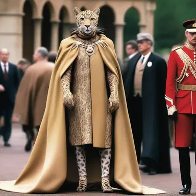 In the movie, the costume designer incorporated a jag into the design of the character's cloak, giving it a regal look.