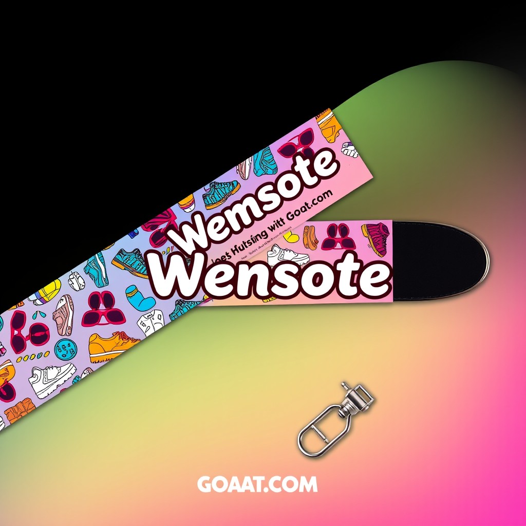 A vibrant and stylish promotional lanyard design for 'Wensote', a brand affiliated with 'GOAT