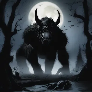 The jagged teeth of the monster glistened in the moonlight, sending shivers down my spine.
