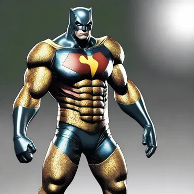 The superhero's costume had a jag on the shoulder pads, giving him a more menacing look.