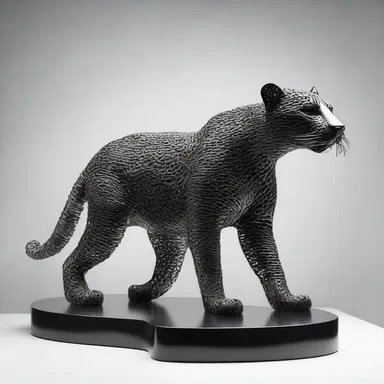 The metal sculpture had a jag sticking out from its base, adding an edgy element to the artwork.