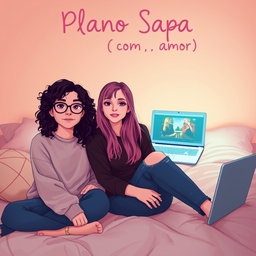 Two teenage girls sitting on a bed